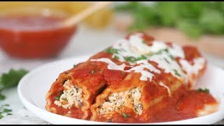 No Boil Baked Beef and Cheese Manicotti