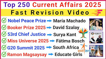 Last 11 Months Current Affairs 2025 | Jan To November 2025 | Important Current Affairs 2025