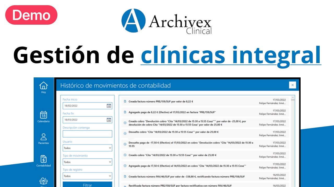 Demo Archivex Clinical Completo 2025 | Software ERP para Clínicas