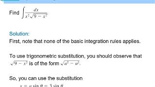 Chapter 6 Sec4 Trigonometric Substitution