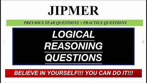 JIPMER 2019 Logical Reasoning Preparation Part 3