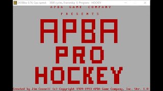 APBA Hockey on Dos - I think I got it working