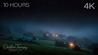 A Quiet Storm Over the Low Hills | Gentle Rain, Wind & Soft Thunder | 10 HOURS [4K] screenshot 4