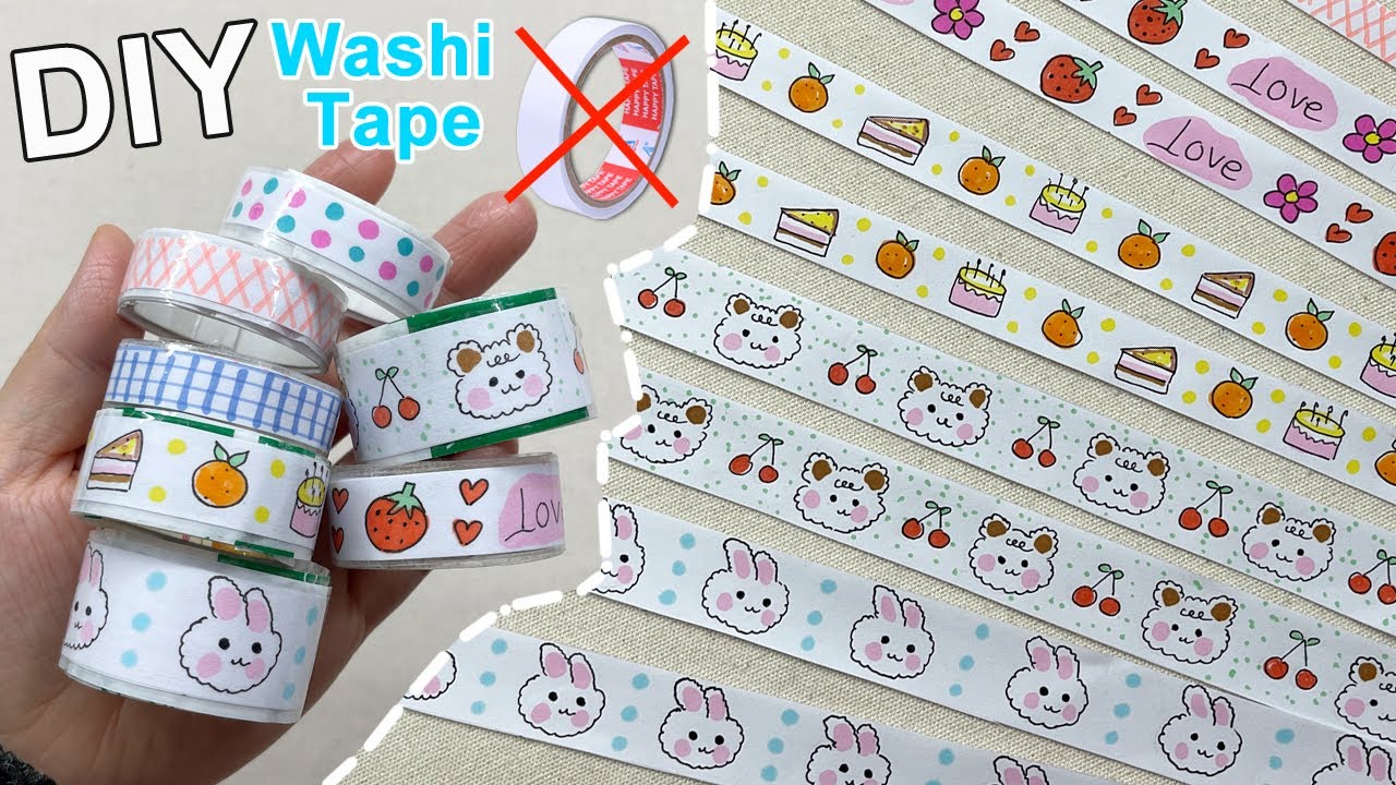 Cách làm Washi Tape không cần băng keo 2 mặt | DIY... - youtube
