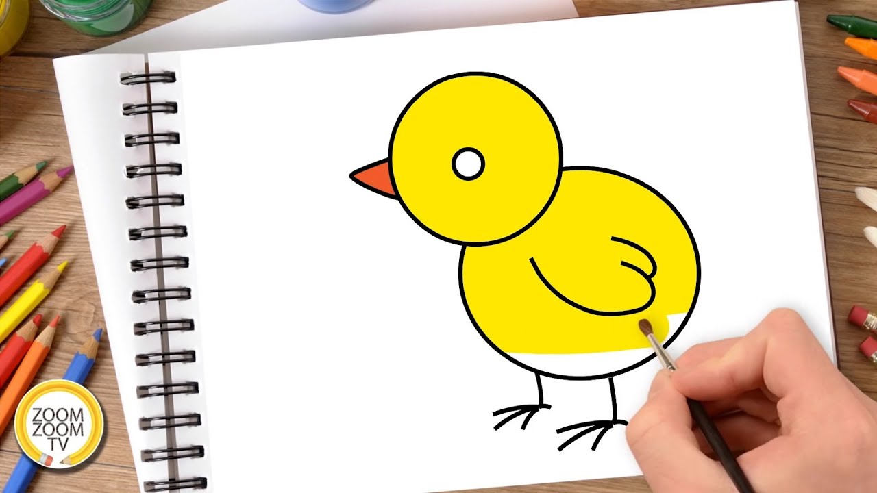 Hướng Dẫn Cách Vẽ Con Gà Con - Tô Màu Con Gà - How To Draw A Chicken -  Youtube