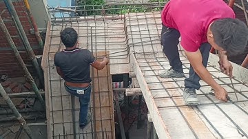 Cách đóng cầu thang chiếu nghỉ lệch hai vế đẹp. How to close the stairs on both sides is beautiful.