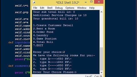 Simple Hotel System in Python