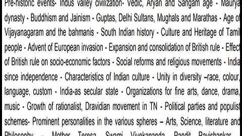 TNPSC GROUP I A SERVICE ASSISTANT CONSERVATOR OF FORESTS SYLLABUS IN GENERAL STUDIES