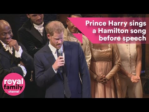 Prince Harry sings a Hamilton song before speech