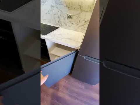 Кухня МДФ Эмаль матовая Kemilac K158 с фрезерованными ручками КВ-1, КВ-2 #кухниназаказ #кухнизов