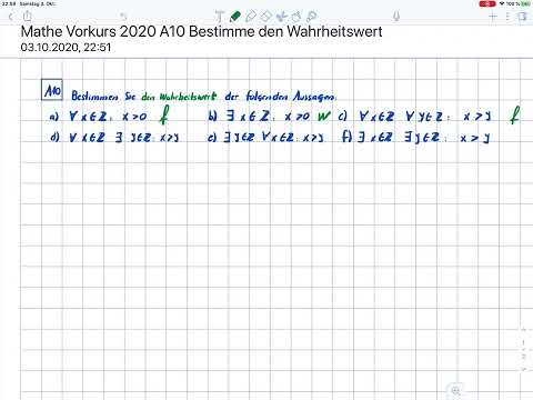 Mathe Vorkurs A10 Wahrheitswert bestimmen