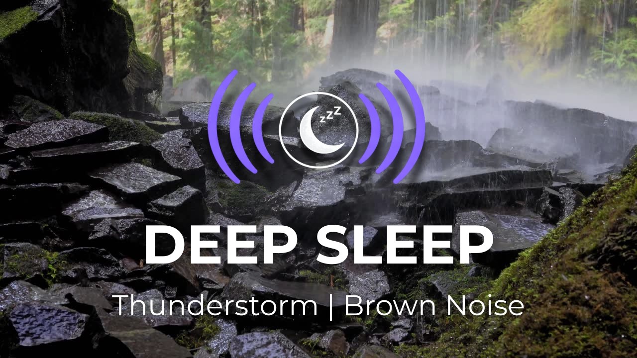 Distant Thunderstorm + Brown Noise | 10 Hour Deep Sleep (Fades To Black)