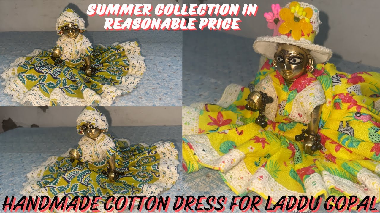 Handmade cotton dress for Laddu Gopal | Summer Collection | Bankey Bihari Collection