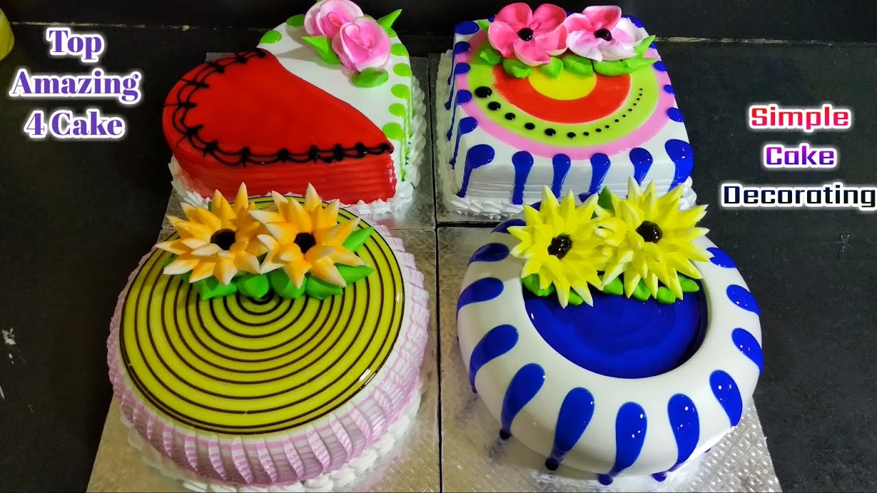 top 4 amazing cake decorating ideas making by Simple Cake
