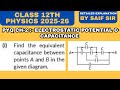 Find the equivalent capacitance between points A and B in the given circuit diagram. #capacitance
