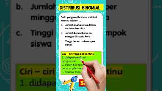 Data yang melibatkan variabel kontinu adalah | Distribusi Binomial SMA Kelas 12 #shorts