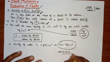 1. FLUID PROPERTIES || MASS DENSITY, WEIGHT DENSITY AND SPECIFIC GRAVITY