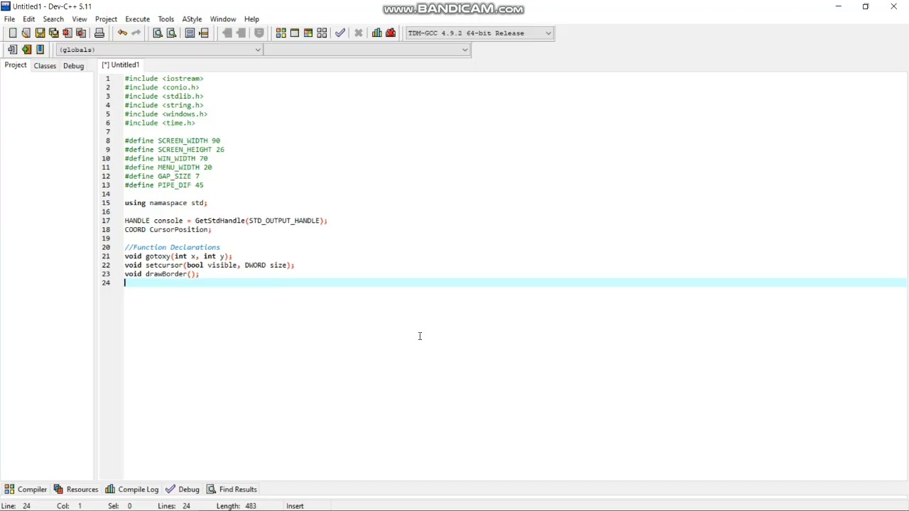 Flappy Bird Pemrograman Berorientasi Objek menggunakan bahasa C++