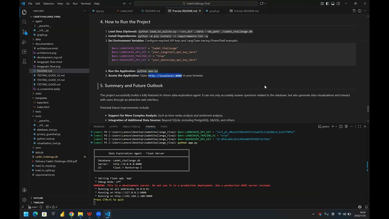 Cadet Challenge Project: A Data Exploration AI Agent