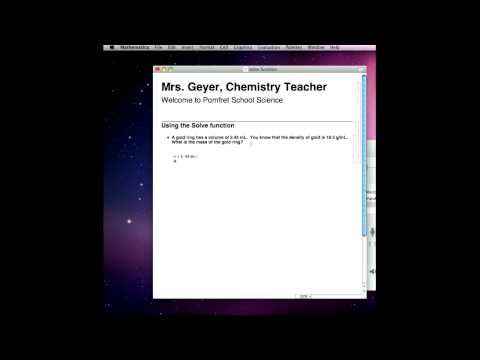 Using the Solve Function in Mathematica