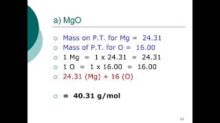Chemical Quantities (Chapter 10 Chemistry Review)