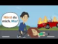 Deutsch lernen | Mia hat einen Autounfall | Wortschatz und wichtige Verben