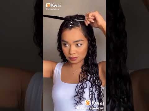 penteado para cacheadas super fácil com liguinhas - Cabeleireiro  Profissional e Maquiagem Profissional