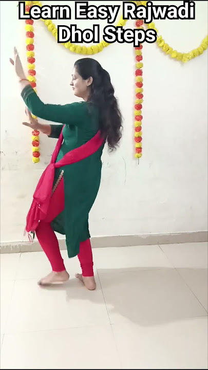 Learn Easy Rajwadi Dhol Dance Steps For Festive season or wedding #youtubeshorts #shorts #rajasthani