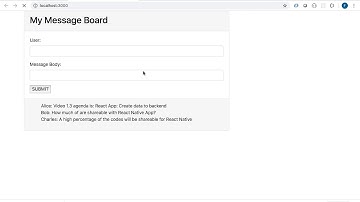 Code Share React & React Native Video 1.3 React App: Create data to backend
