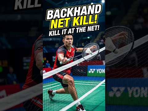 Backhand Net Kill 🔥 Teknik Membunuh di Depan Net | Badminton Tutorial #shorts