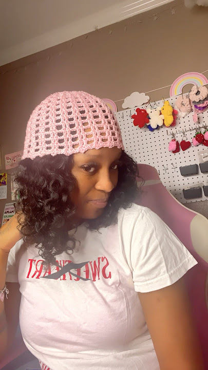 Crochet mesh beanie #beanie #crochethat #crochetbusiness #crochetbeanie