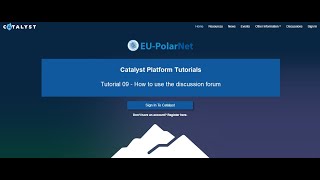 Catalyst Platform Tutorial 09 - How to use the discussion forum Profile