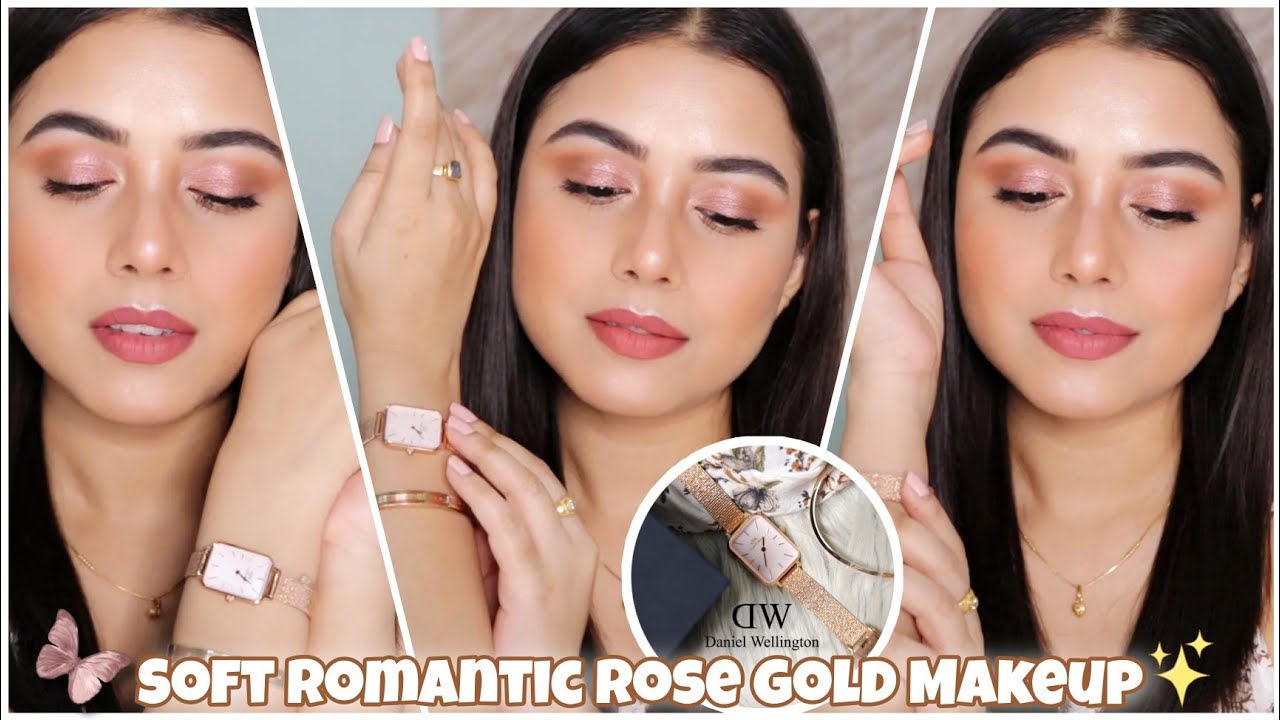 Soft Romantic Rose Gold Makeup Look Ft. 