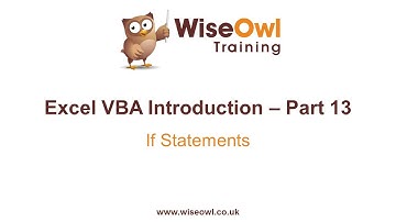 Excel VBA Introduction Part 13 - If Statements