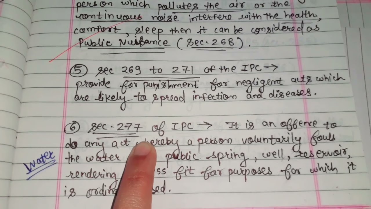 IPC Provisions related to Environmental Protection (Environmental Law) (6th Sem) (Part 17)