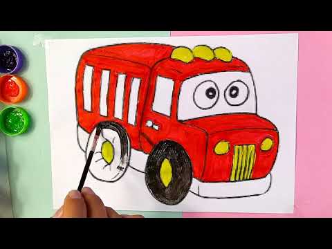 رسومات و تلوين سيارة شاحنة نقل بطريقة رائعة        