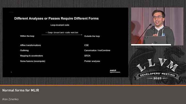 2025 US LLVM Developers' Meeting: Normal forms for MLIR