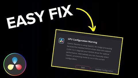 DaVinci Resolve: GPU Configuration Warning (Easy Fix!)