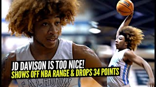 JD Davison Shows Off NBA RANGE \& Drops NASTY 34 Points, 10 Rebounds \& 4 Blocks!!