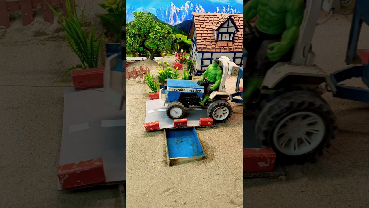 diy mini tractor construction mashine| bricks bridge tractor wala video 