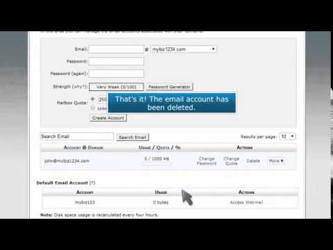 How to delete an email account in cPanel