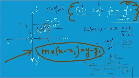 Point Slope Form - Basic Introduction - Algebra | Straight Line | Maths | Intelligent Learners |