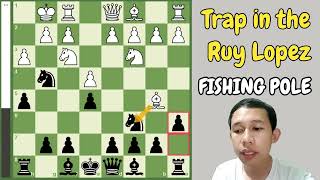 Creating a Trap Against Ruy Lopez Opening | Fishing Pole Trap #chess #chessstrategy