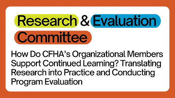 How Do CFHA’s Organizational Members Support Continued Learning? An REC Webinar