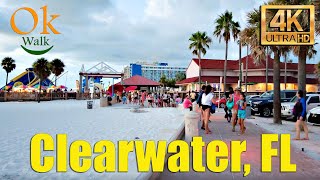[4k] Walking down the Clearwater Beach Florida USA