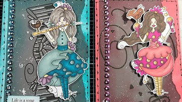 Creating 2 cards using the Mini Melodies digi stamps from JMC Designs