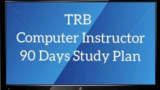 PG TRB computer instructor 90 days study plan... tamil