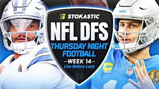 NFL DFS Showdown Live Before Lock | Cowboys vs Lions TNF Week 14 DFS Picks