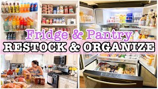 FRIDGE RESTOCK + PANTRY ORGANIZATION | CLEAN AND ORGANIZE WITH ME 2022 | PUTTING AWAY GROCERY HAUL