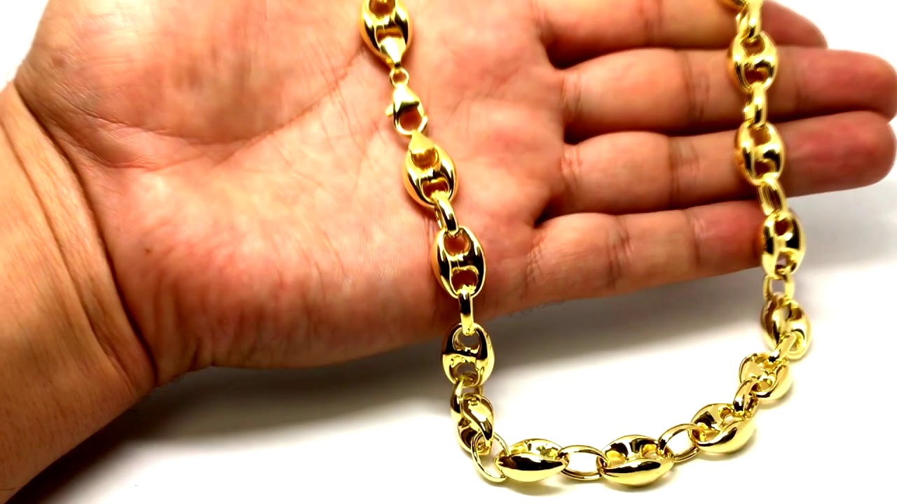 puffed mariner gold chain